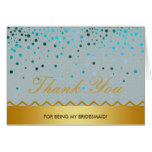 Confetti Linen Gold Glitter Bridesmaid Thank You Card