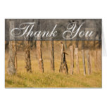 Country Fences Post W Birds Fall Thank You Card