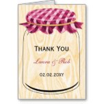 country gingham cover mason jar thank you card