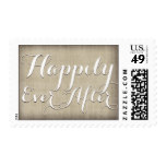Country Linen Burlap Happily Ever After Postage