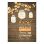 Country Mason Jar Bridal Shower Rustic Orange Card