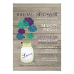 Country Mason jar Bridal Shower Wood and Florals Card