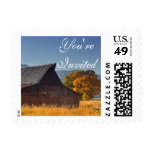 Country Mountain Barn Rustic Nature Youre Invited Stamp