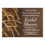 Country Rustic Hay Wheat Bridal Shower Invitations