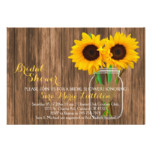 Country Sunflower Mason Jar Bridal Shower Invites