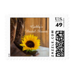 Country Sunflower Western Bridal Shower Postage Stamp