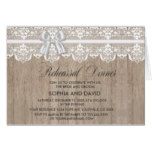 Country Wedding Lace Barn Wood Rehearsal Dinner Card