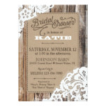 Country Western Wood Lace Rustic Bridal Shower Card