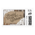 Country Western Wood Lace Rustic Bridal Shower Postage