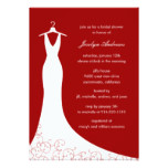 Couture Gown Bridal Shower Invitation (Red)