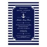 Crisp Blue White Nautical Bridal Shower Invitation