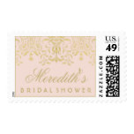 Custom Bridal Shower Stamp | Gold Vintage Glamour