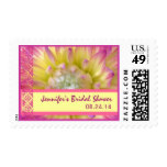 Customized Yellow & Pink Flower Bridal Shower Postage