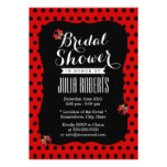 Cute Black & Red Dots Ladybugs Bridal Shower Card