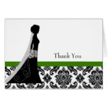 Damask Bridal Shower Thank You Card