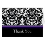 Damask Eggplant Purple Thank You Note Card