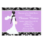 Damask Purple Bride Bridal Shower Card