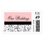 Damask Wedding Invitation Light Pink Stamp