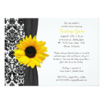 Damask Yellow Sunflower Recipe Bridal Shower Card