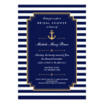 Dark Blue Nautical Bridal Shower Invitation
