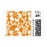 Dark Orange Tropical Hibiscus Postage Stamp
