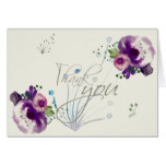 Deep Purple Flowers |Calligraphy Script Thank You Card