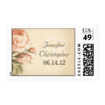 distressed vintage roses wedding stamps