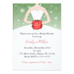 Dress Invitation Winter Red Green Bridal Shower