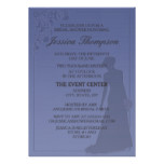 Elegant Blue Bride Silhouette Bridal Shower Invite