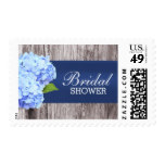 Elegant Blue Hydrangea Flower Bridal Shower Stamps