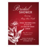 Elegant Bridal Shower Poppy Red Card