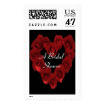 Elegant Bridal Shower Stamps - Heart of Red Roses