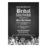 Elegant Bridal Shower Victorian Flourish Black Card