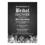 Elegant Bridal Shower Victorian Flourish Black Card