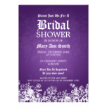Elegant Bridal Shower Victorian Flourish Purple Card