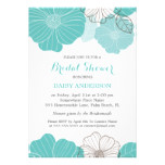 Elegant Chic Turquoise Green Floral Bridal Shower Card