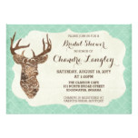 Elegant Deer Antlers Rustic Country Bridal Shower Card