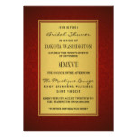 Elegant Maroon Bridal Shower & Faux Gold Overlay Card