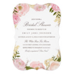 Elegant Pink Rose Bridal Shower Invite