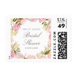 Elegant Pink Rose Bridal Shower Stamps