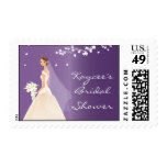 Elegant Purple Bride Bridal Shower Postage