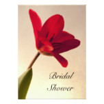 Elegant Red Tulip Bridal Shower Card