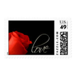 Elegant single red rose love postage