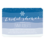 Elegant Snowflake Blue Shades Winter Bridal Shower Card