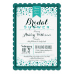 Elegant Teal Green; Turquoise Bridal Shower Card