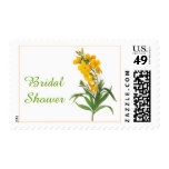 Elegant vintage yellow flowers  bridal shower stamp