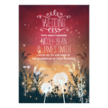 Enchanted Red Night Sky Stars & Foliage Wedding Card