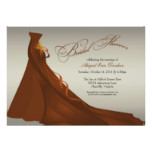 Fall Bridal Shower Rust Orange Bride Silhouette Card