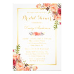 Fall Bridal Shower Rustic Orange Floral Chic Gold Card
