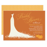 Fall Bridal Shower | Wedding Gown with Pumpkins Card